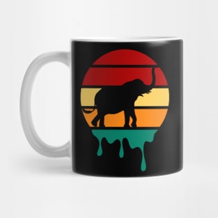 Vintage Sunset Elephant Aesthetic Mug